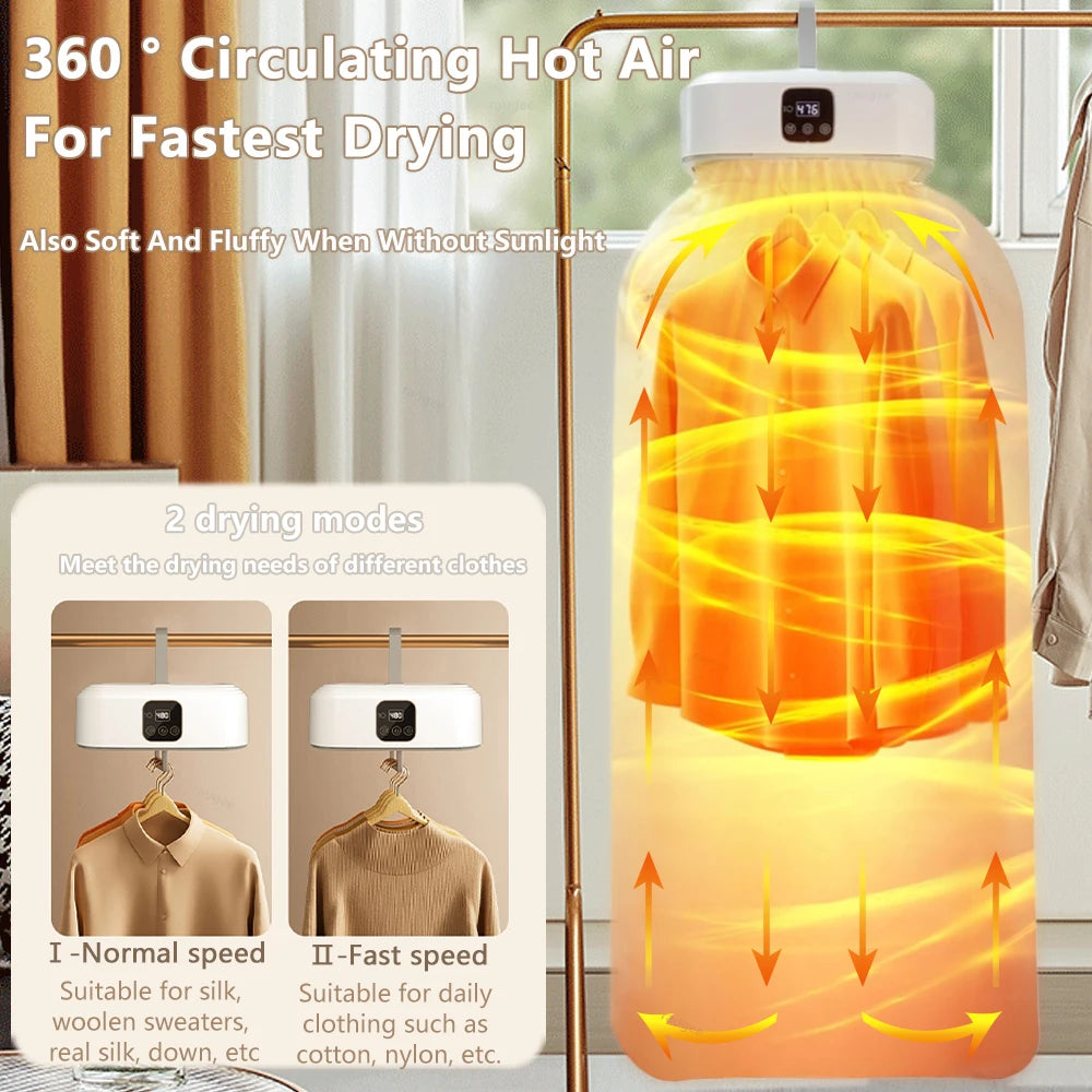 Portable Electric Clothes Dryer with UV Sterilization