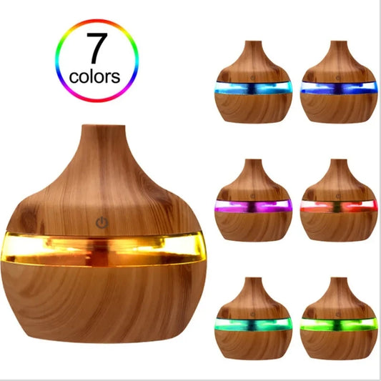 Wood‑Style Ultrasonic Aroma Diffuser & Humidifier